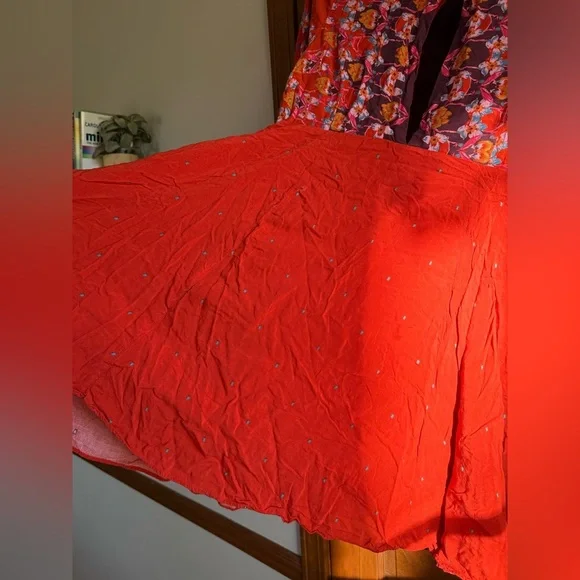 Urban Outfitters Ecote Tyler split-neck bell-sleeve mini dress - Picture 3 of 7